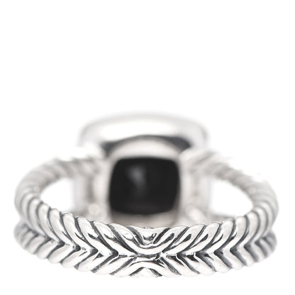 David Yurman Sterling Silver Diamond Black Onyx 7mm Petite Albion Ring 49 5 4 of 5
