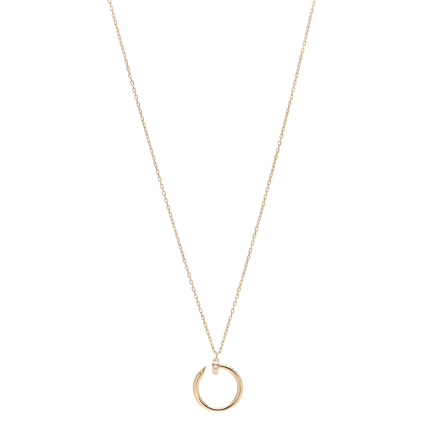 Cartier 18K Yellow Gold Diamond Juste Un Clou Pendant Necklace 1 of 6
