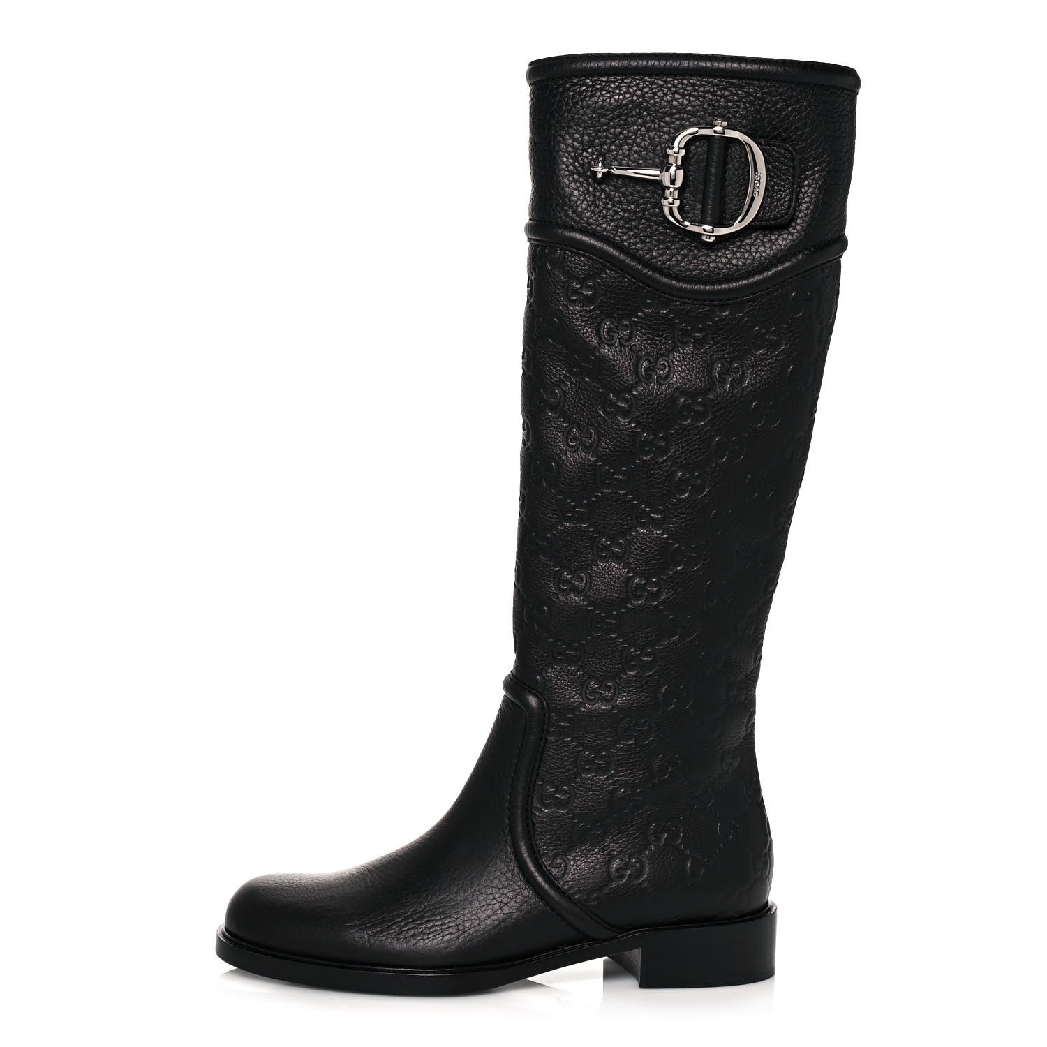 Gucci Guccissima Cellarius Soft Calfskin D Ring Boots 37 Black 1 of 9