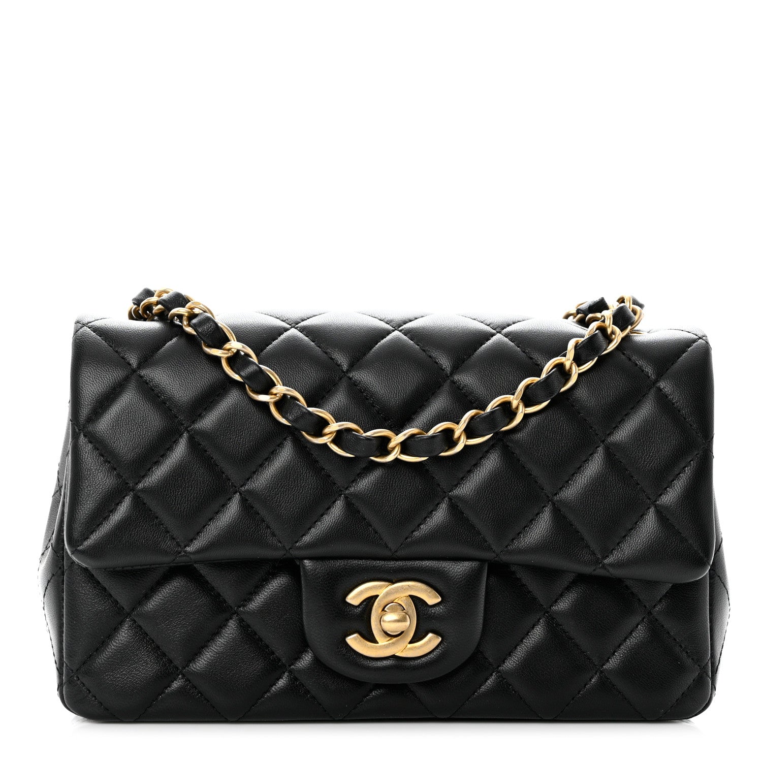 Chanel Lambskin Quilted Mini Rectangular Flap Black 1 of 9