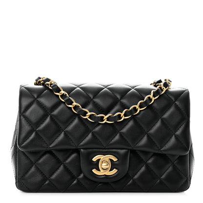 Chanel Lambskin Quilted Mini Rectangular Flap Black 1 of 9