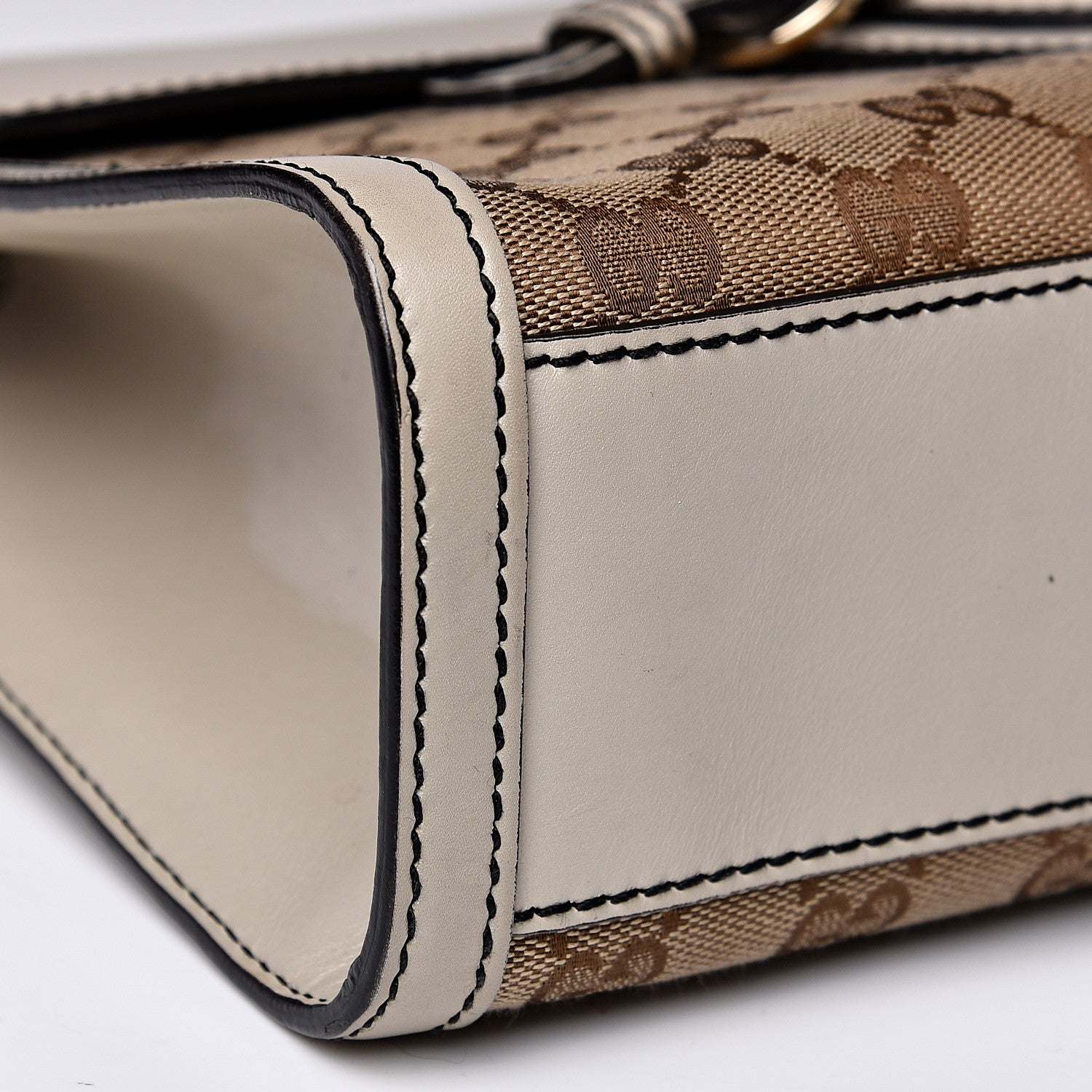 Gucci Monogram Margaux Calfskin Medium Emily Chain Shoulder Bag Beige Ebony Mystic White 8 of 15