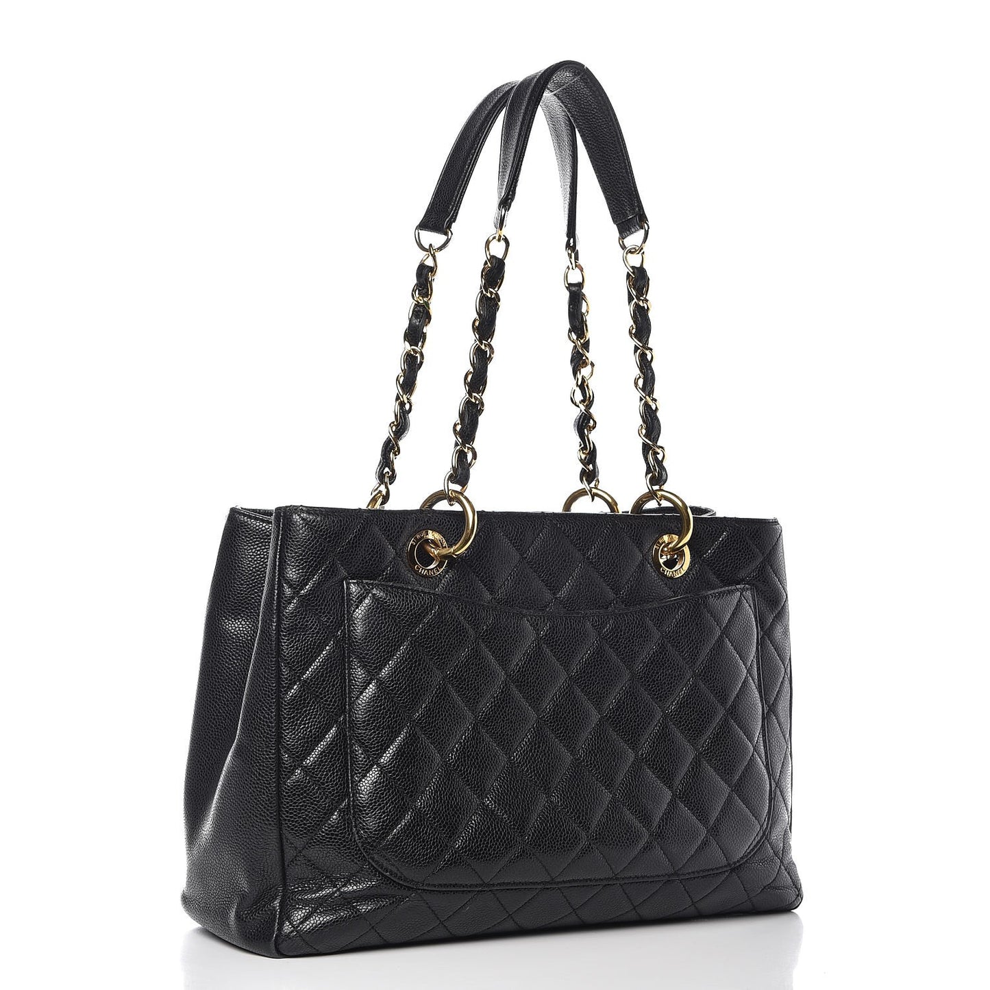 Caviar Quilted Grand Shopping Tote GST Black