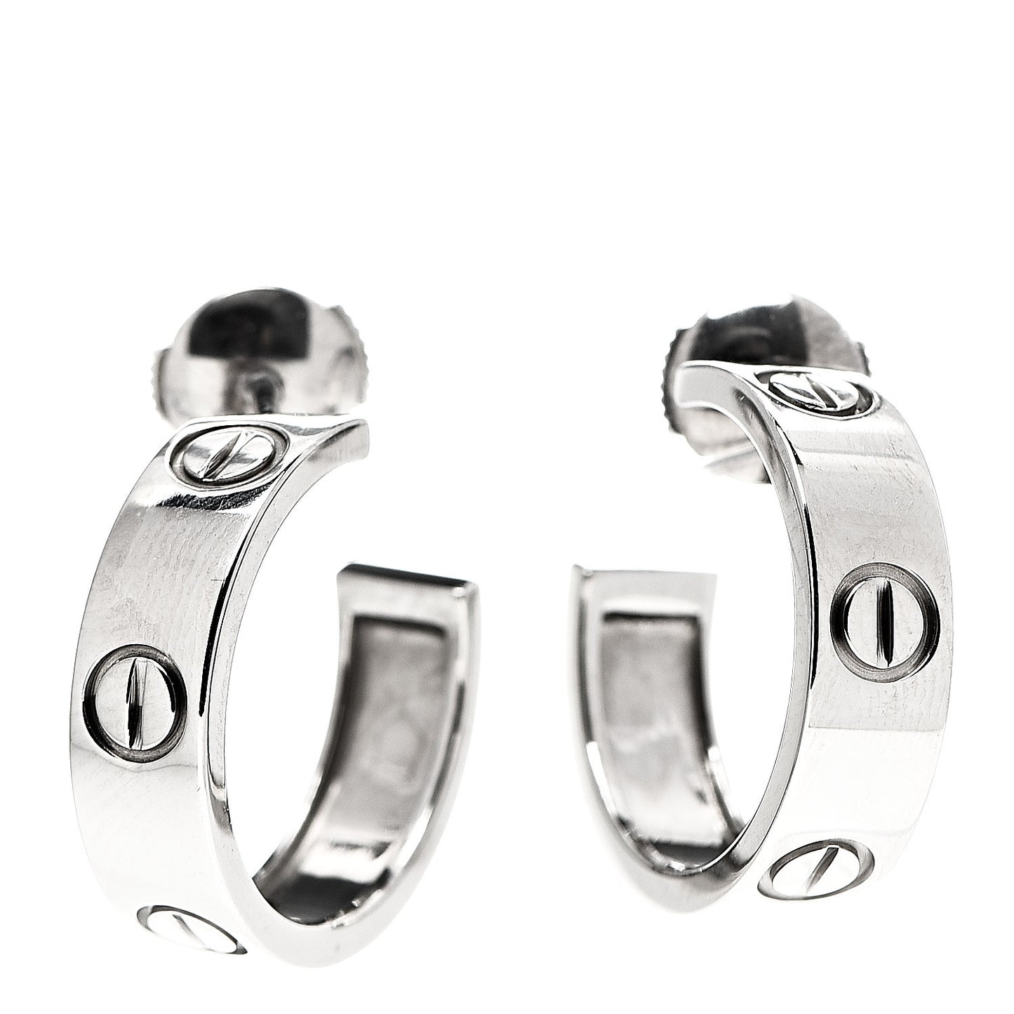 18K White Gold 5.5mm LOVE Hoop Earrings