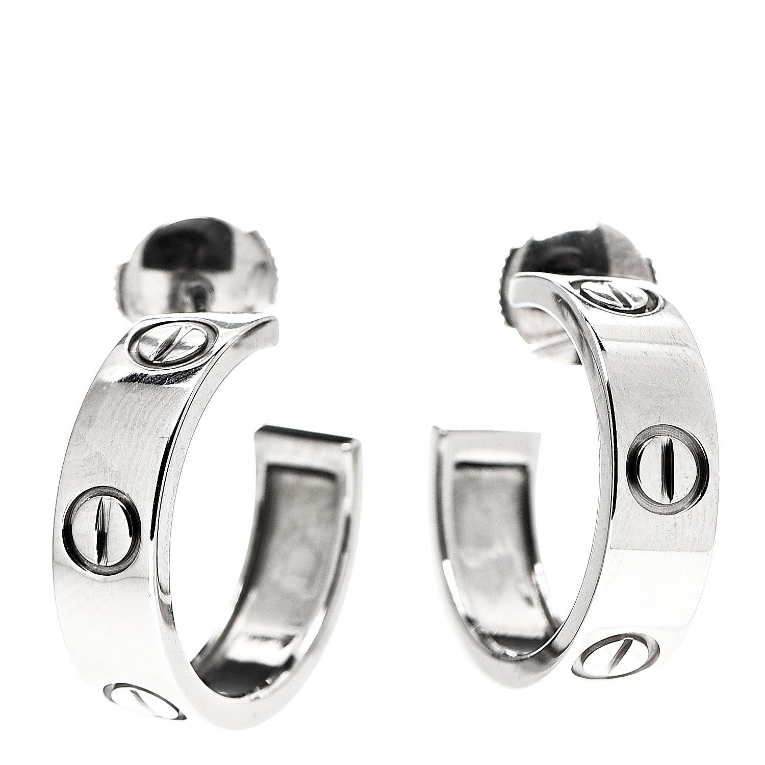 Cartier 18K White Gold 5.5mm LOVE Hoop Earrings 1 of 4
