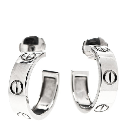 Cartier 18K White Gold 5.5mm LOVE Hoop Earrings 1 of 4