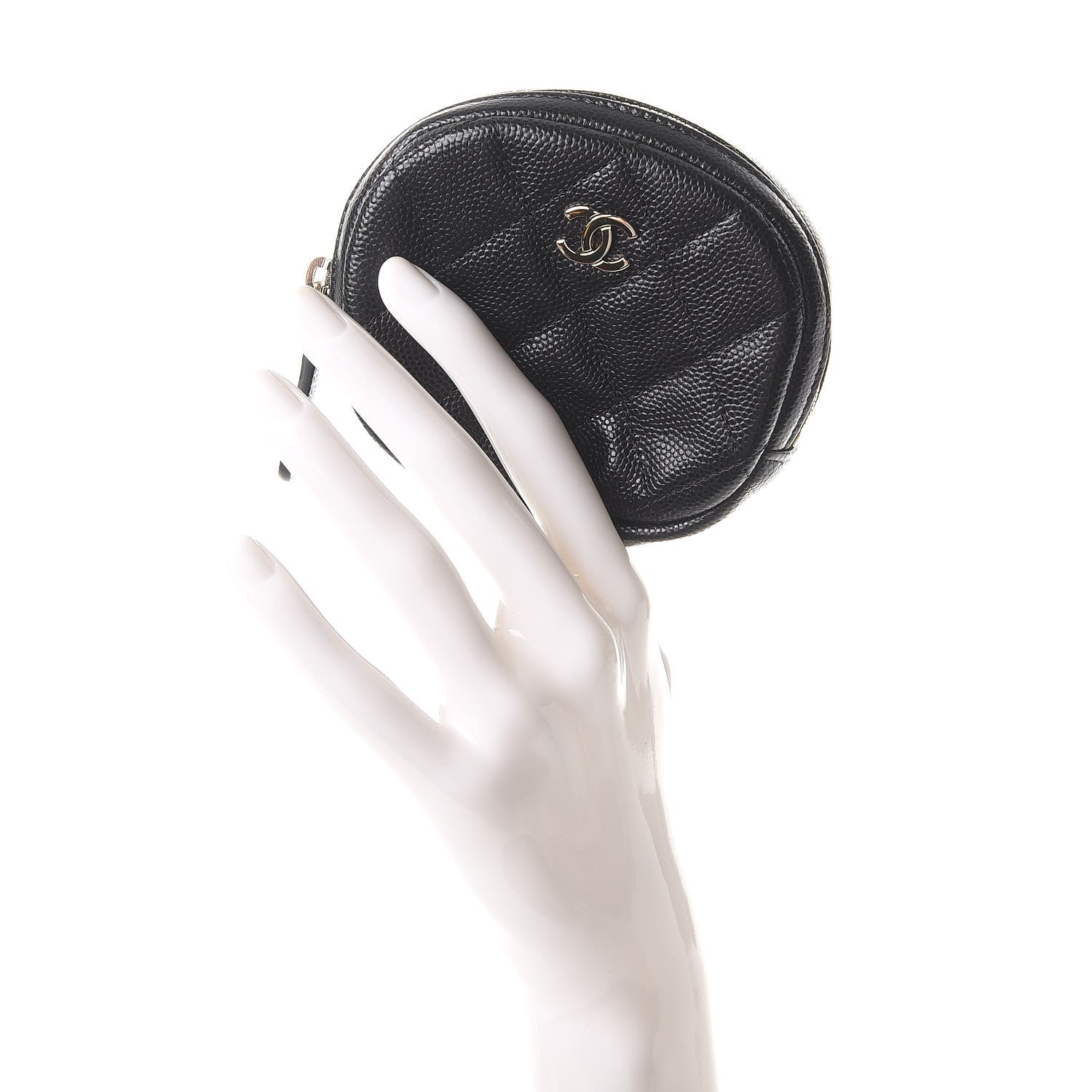 Chanel Caviar Quilted Zip Around Classic Coin Purse Black 2 of 8