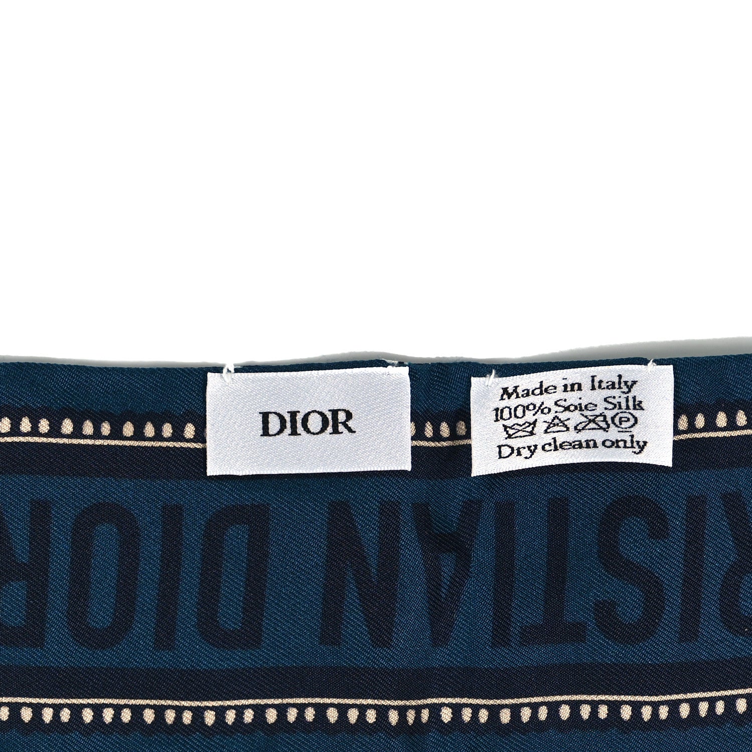 Christian Dior Silk Toile De Jouy Mitzah Scarf Dark Blue 3 of 3