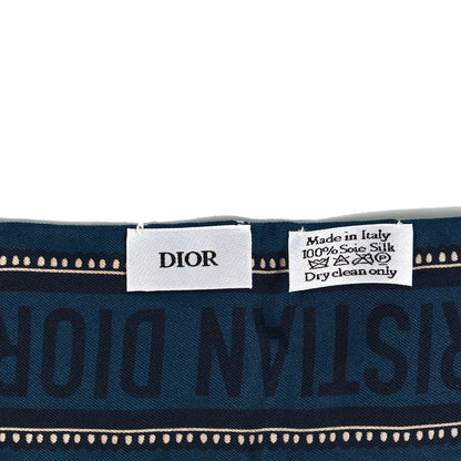 Christian Dior Silk Toile De Jouy Mitzah Scarf Dark Blue 3 of 3