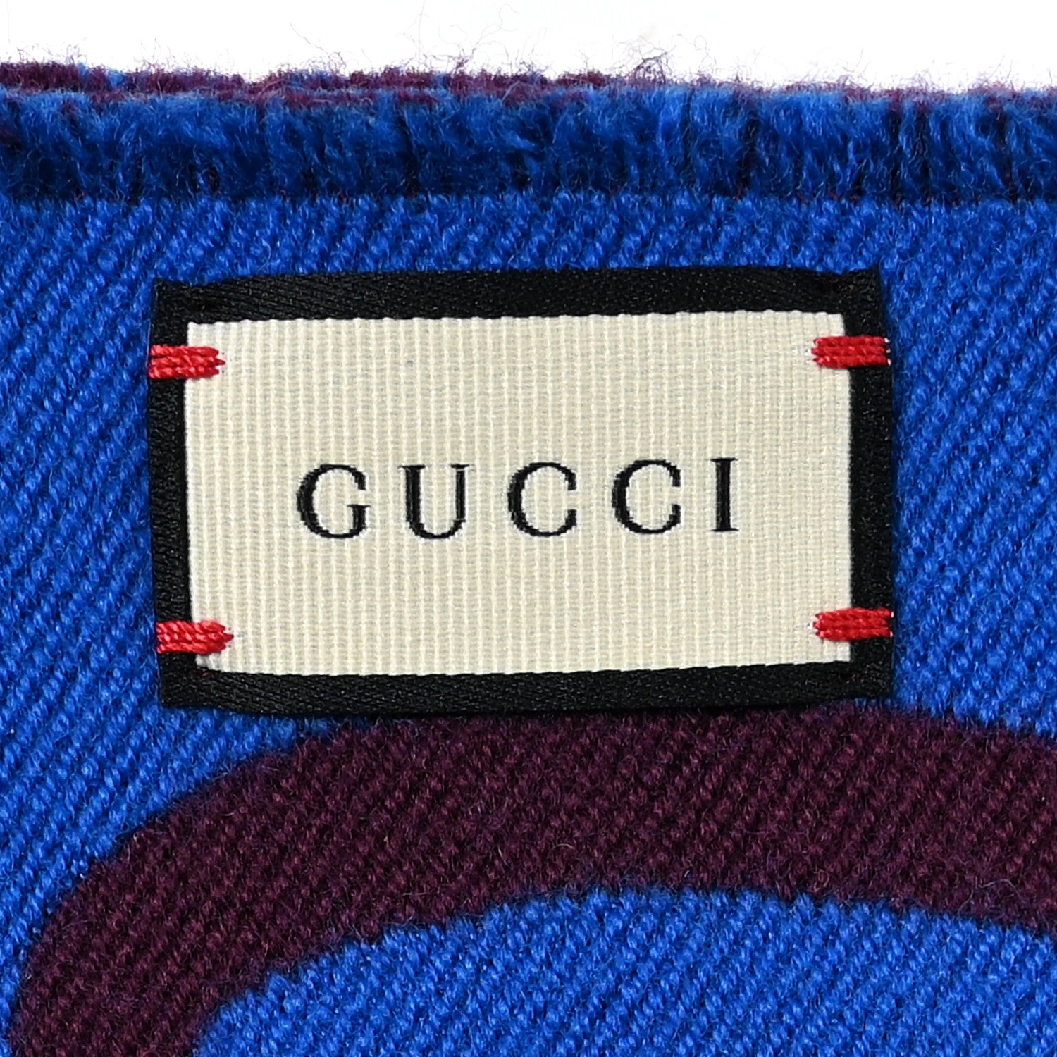 Gucci Silk Wool GG Freedom Monogram Scarf Lacquer Blue 3 of 4