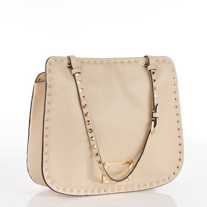 Valentino Garavani Vitello Rockstud Shoulder Satchel Ivory 3 of 8