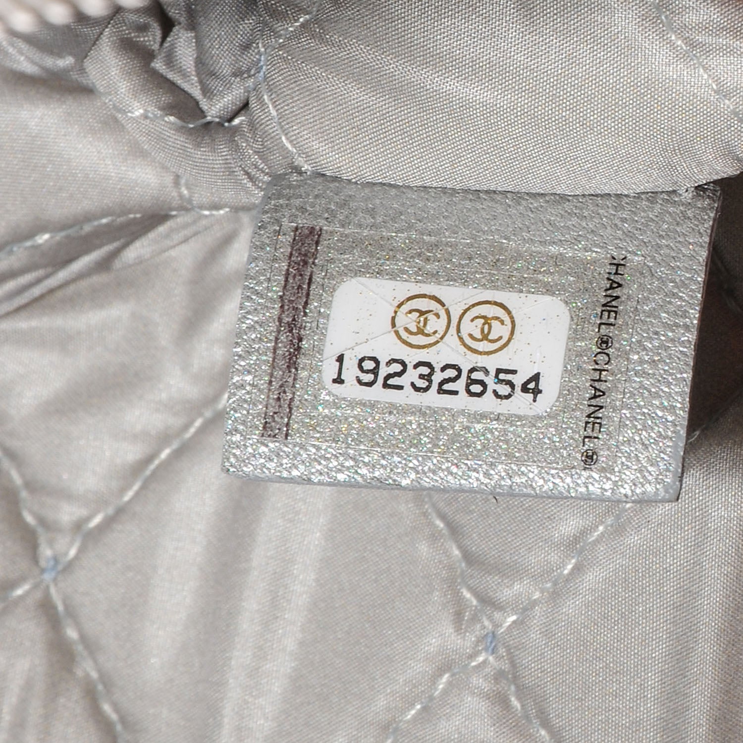 Chanel Lambskin Quilted Cosmetic Case Silver 7 of 7