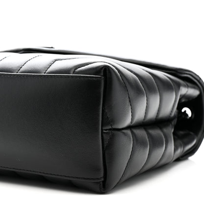 Saint Laurent Calfskin Y Quilted Monogram Monochrome Small Loulou Chain Satchel Black 11 of 13