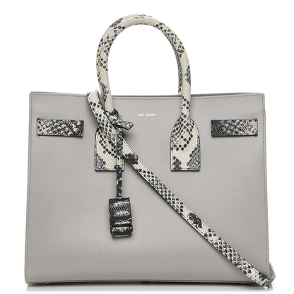 Saint Laurent Calfskin Embossed Python Small Sac De Jour Souris 1 of 7