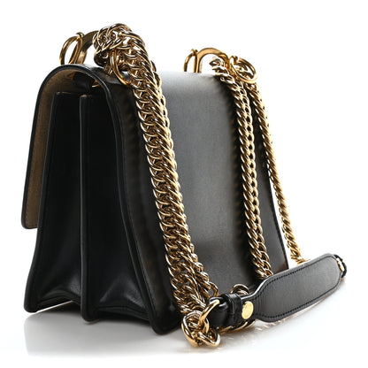 Fendi Vitello Liberty Metal Monster Eyes Small Kan I Shoulder Bag Black Gold 3 of 10