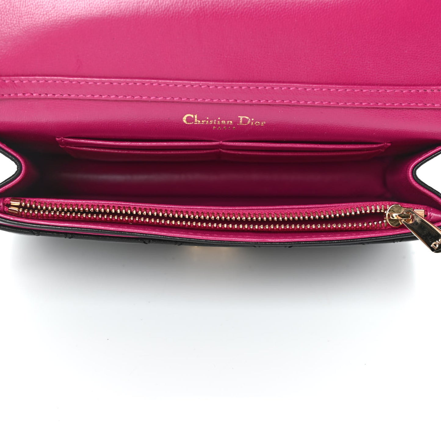 Lambskin Cannage Miss Dior Promenade Pouch Black