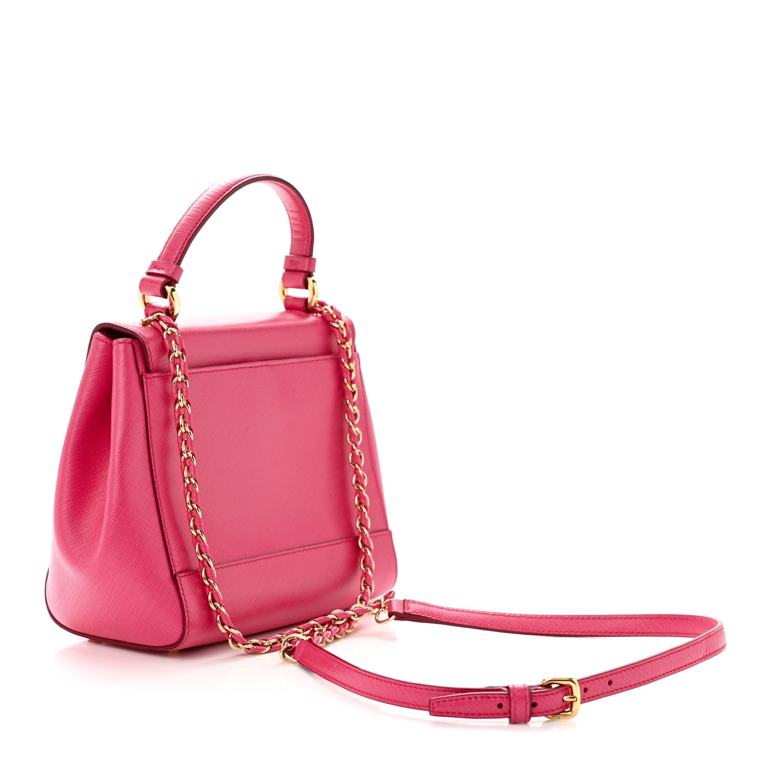 Salvatore Ferragamo Saffiano Carrie Shoulder Bag Pink 3 of 12