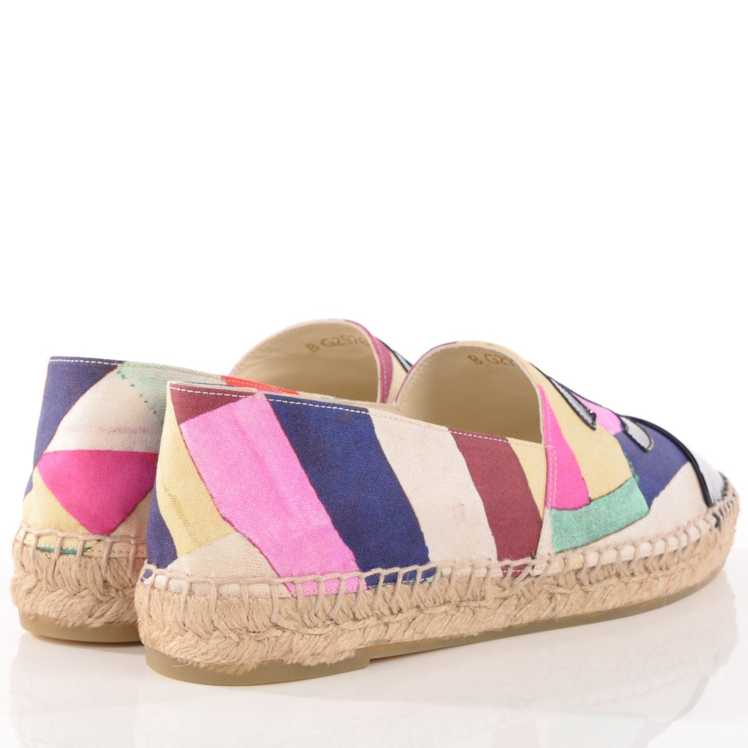 Chanel Toile Striped CC Espadrilles 38 Multicolor Black 4 of 9