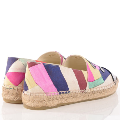 Chanel Toile Striped CC Espadrilles 38 Multicolor Black 4 of 9