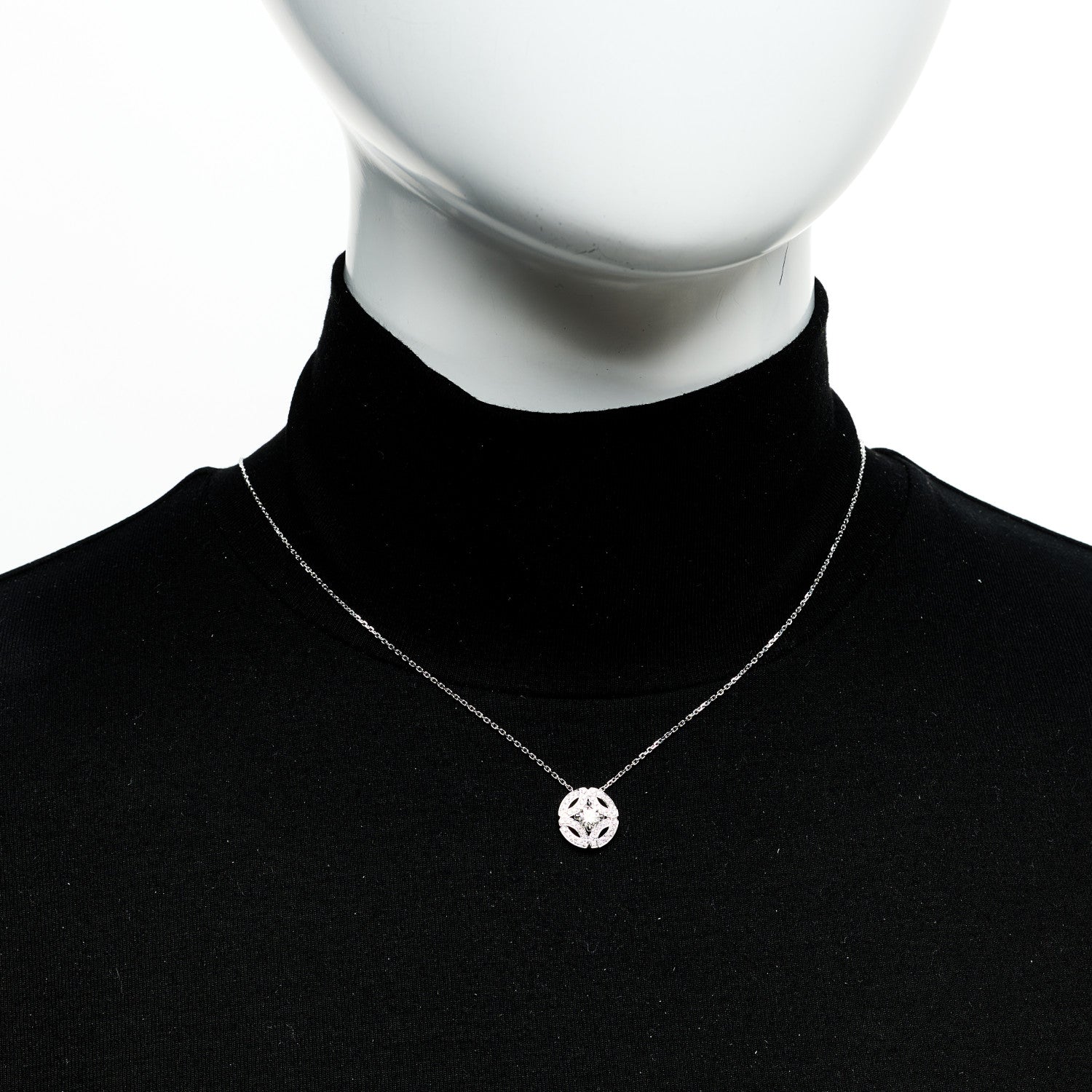 Cartier 18K White Gold Diamond .30ct Galanterie de Cartier Paved Pendant Necklace 2 of 5
