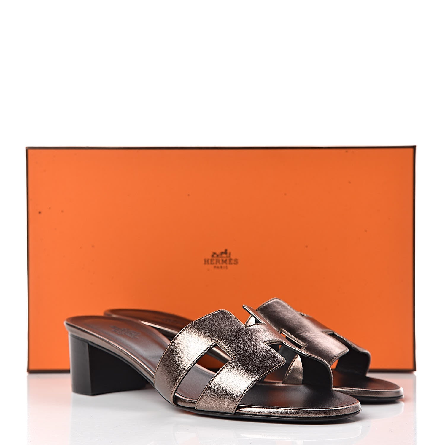 Hermes Metallic Nappa Oasis Sandals 36 Dore Vieilli 8 of 8