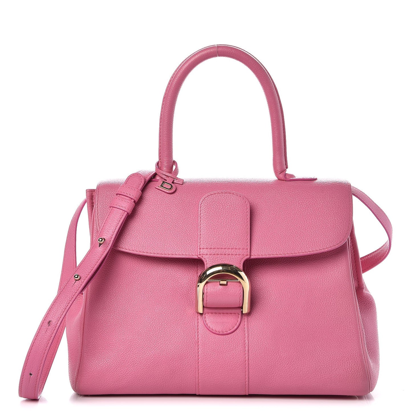 Grained Calfskin MM Brillant Satchel Pink