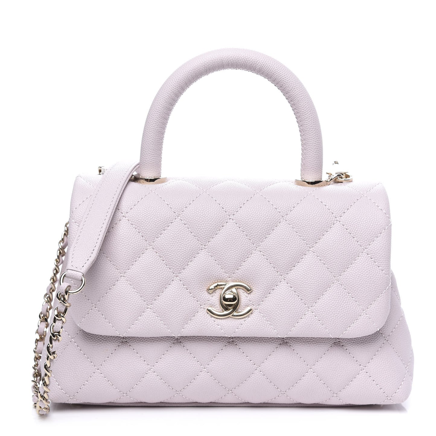 Caviar Quilted Mini Coco Handle Flap Lilas Lilac
