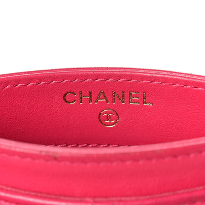 Chanel Shiny Goatskin Quilted 19 Card Holder Dark Pink 7 of 13