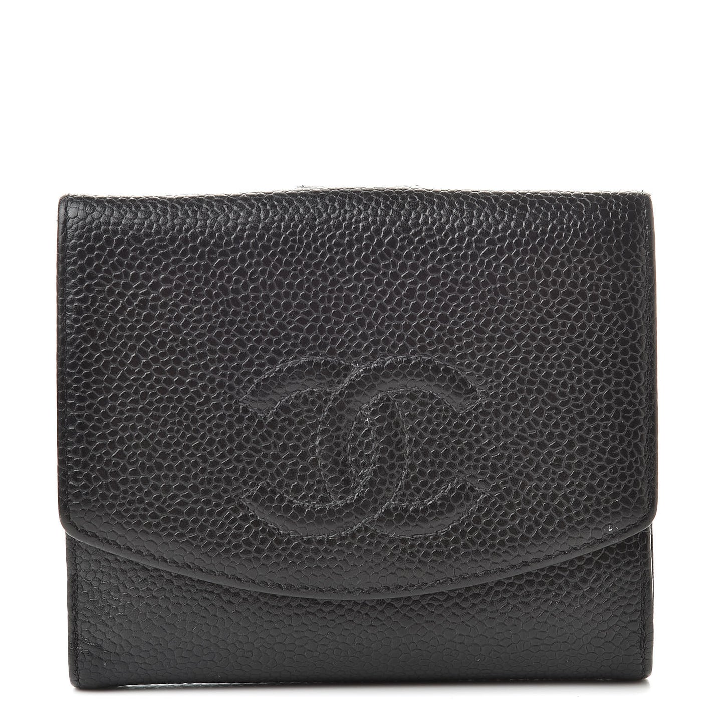 Caviar Timeless CC Compact Flap Wallet Black