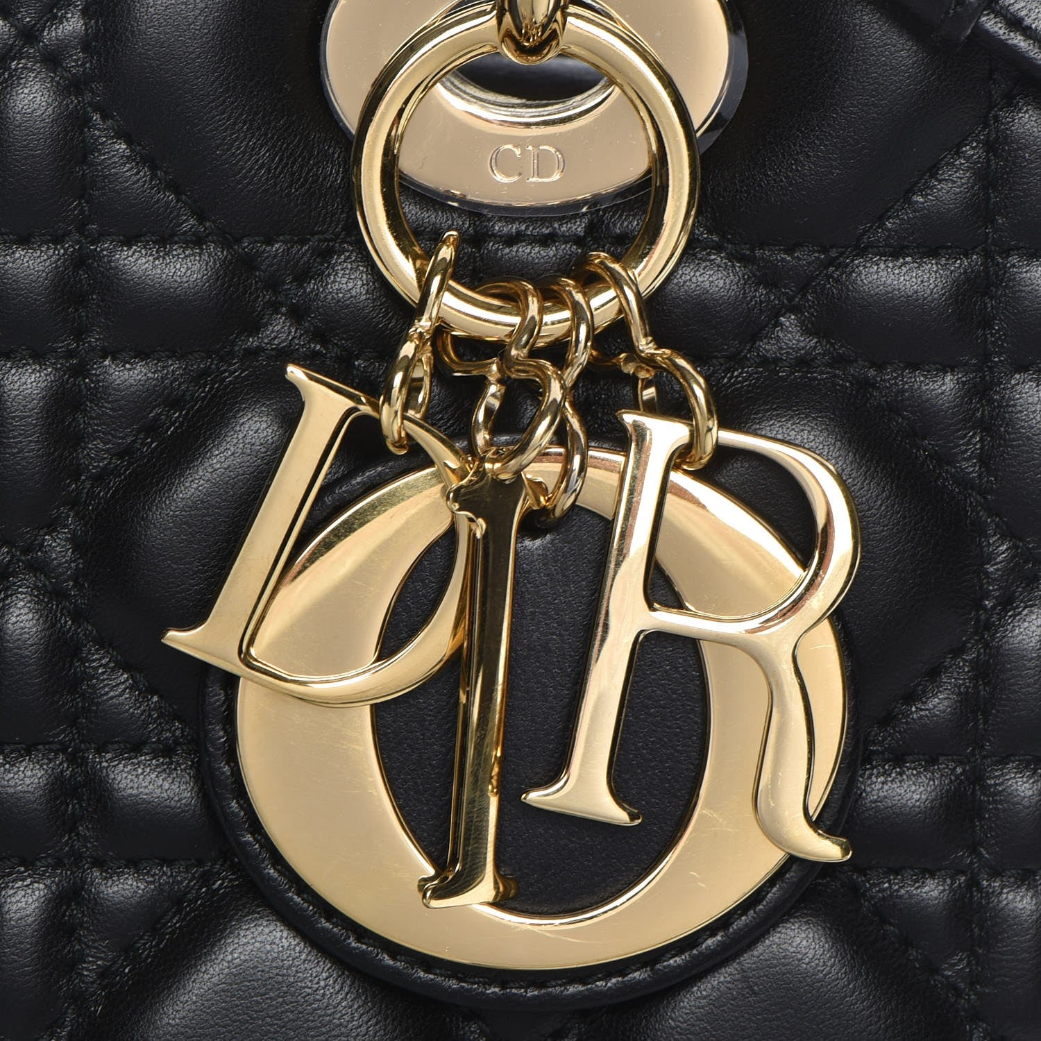 Christian Dior Lambskin Cannage Medium Lady Dior Black 8 of 15