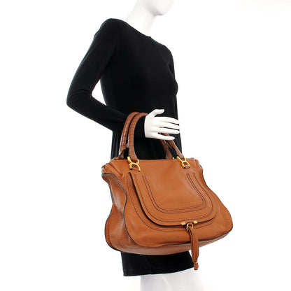 Chloe Calfskin Large Marcie Satchel Tan 2 of 19