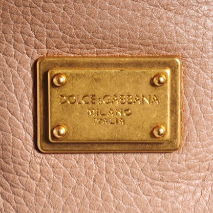 Dolce & Gabbana Grained Deerskin Large Miss Sicily Satchel Nude 8 of 8