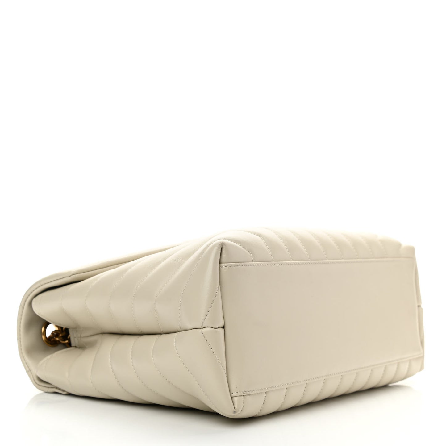 Calfskin Y Quilted Monogram Medium Loulou Chain Satchel Crema Soft