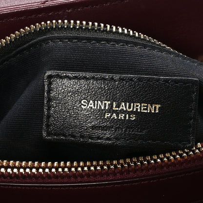 Saint Laurent Calfskin Y Quilted Monogram Medium Loulou Chain Satchel Rouge Legion 6 of 9
