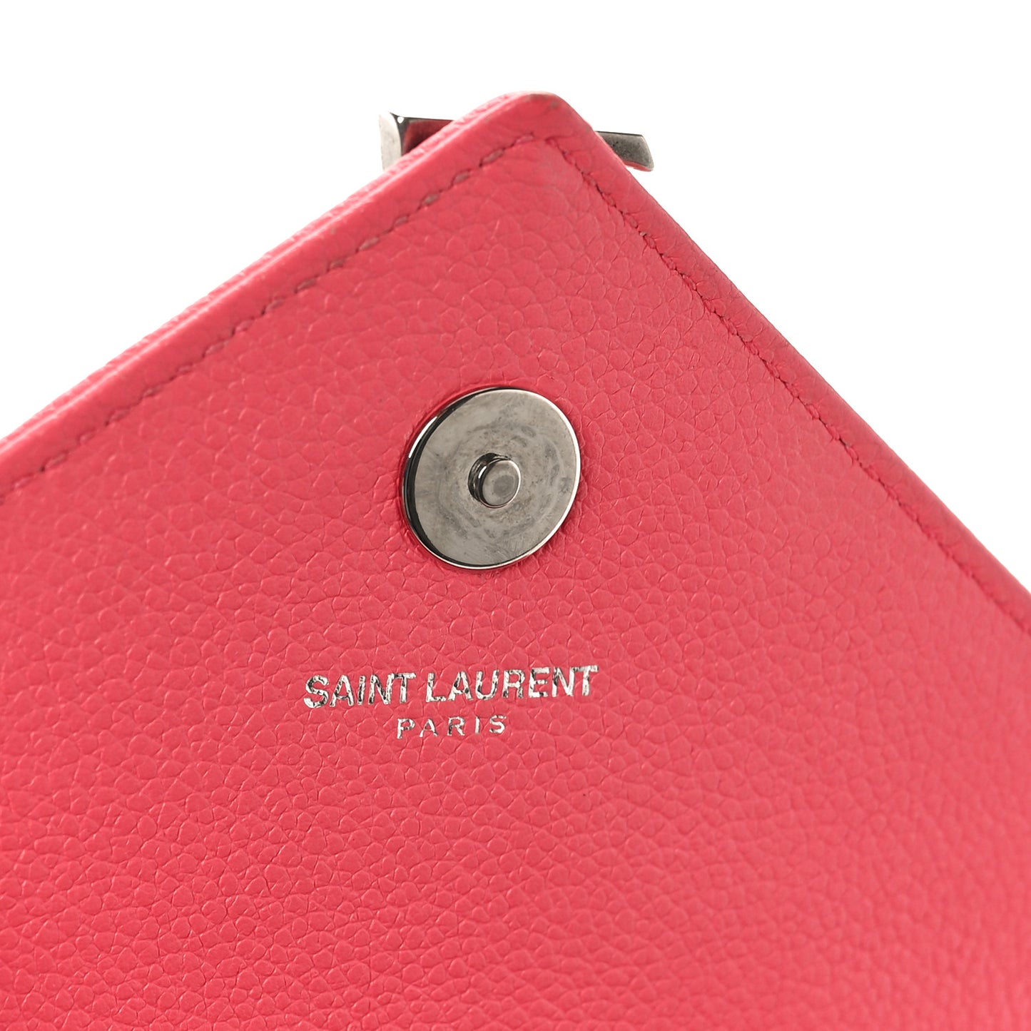Grained Calfskin Matelassé Chevron Monogram Classic Baby Chain Bag Coral Pink