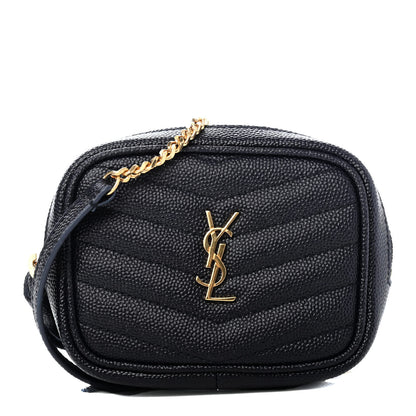 Saint Laurent Grain De Poudre Matelasse Monogram Baby Lou Camera Bag Deep Marine 1 of 4