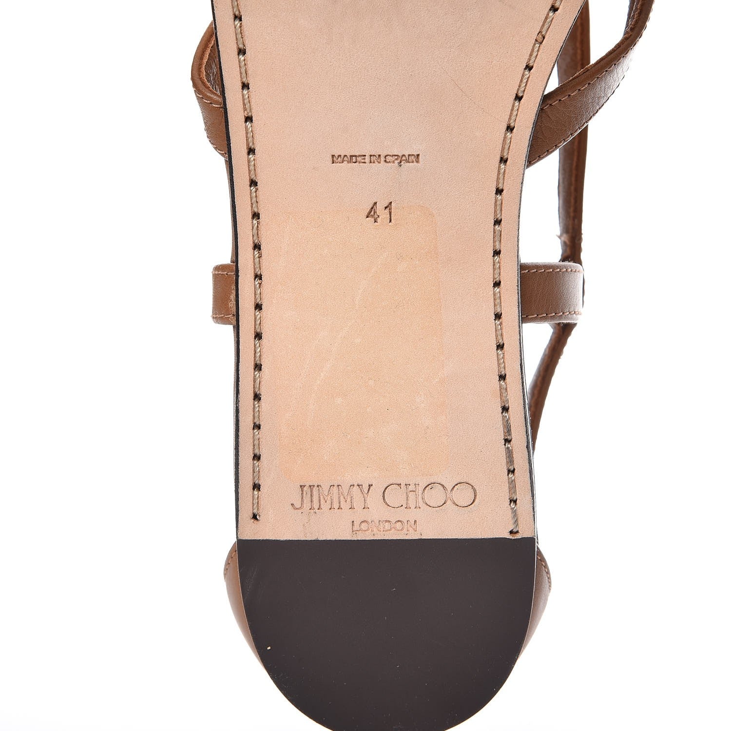 Jimmy Choo Calfskin Jeweled Nano Flat Sandals 41 Canyon 10 of 11