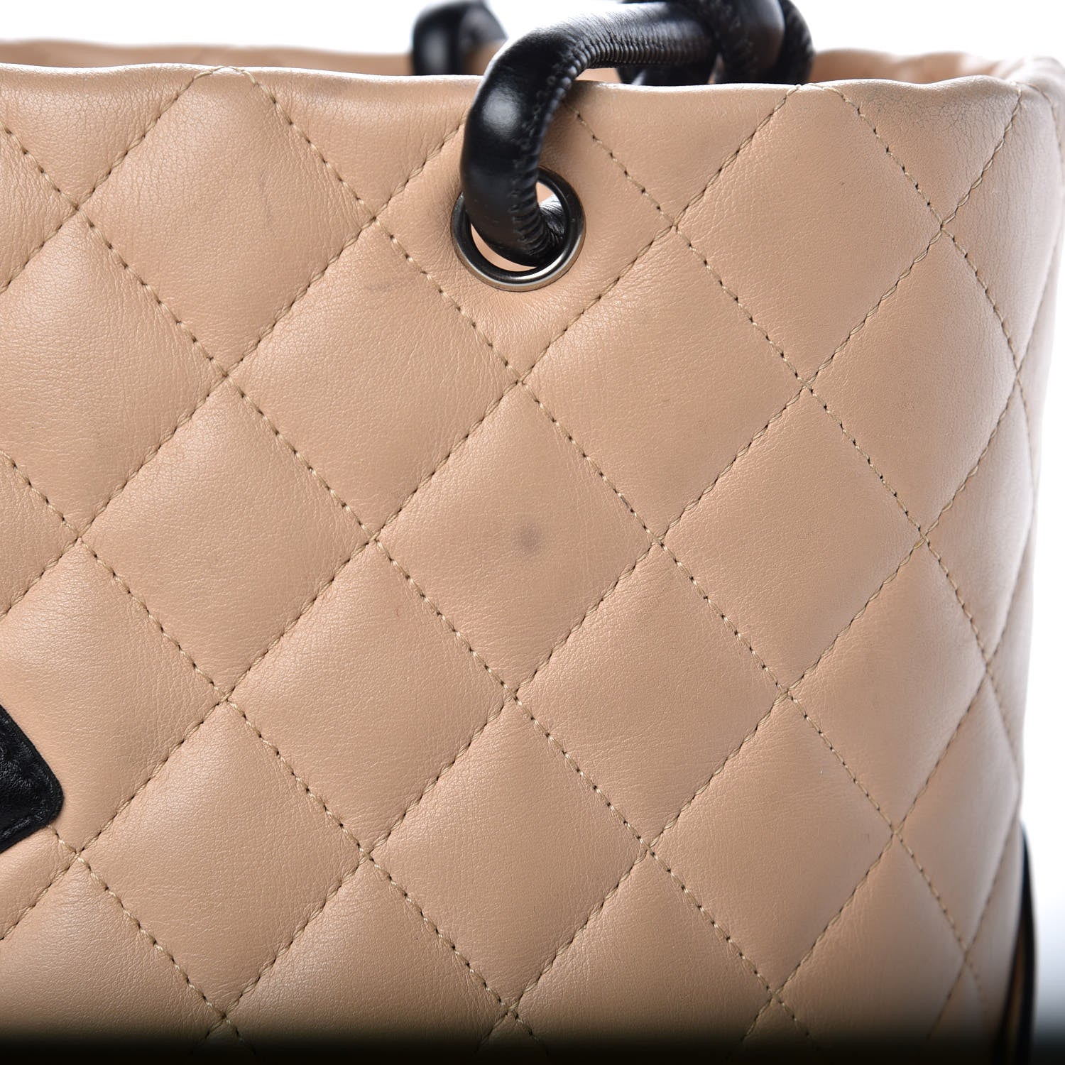 Chanel Calfskin Quilted Medium Cambon Tote Beige Black 13 of 20
