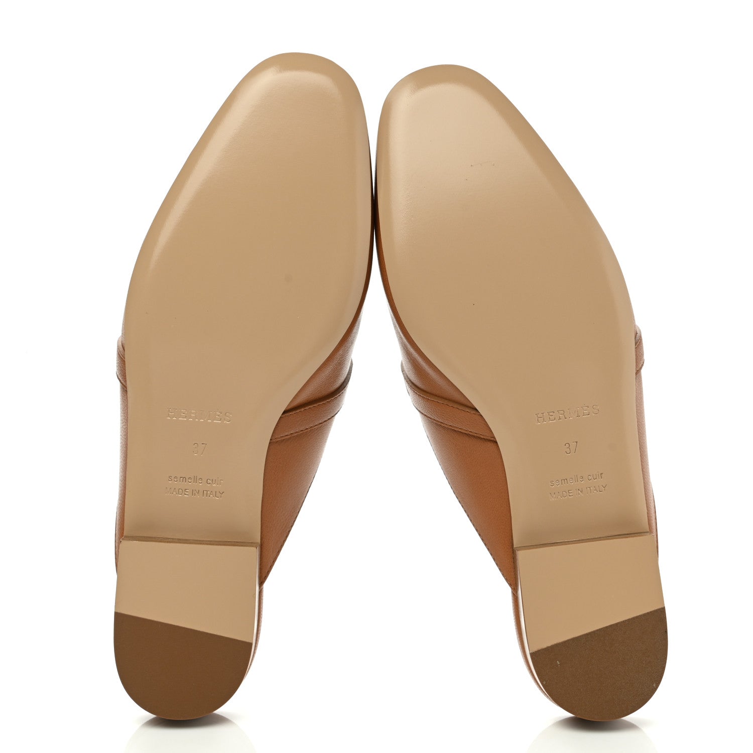 Hermes Calfskin Oz Mules 37 Naturel Beige Dore 5 of 9