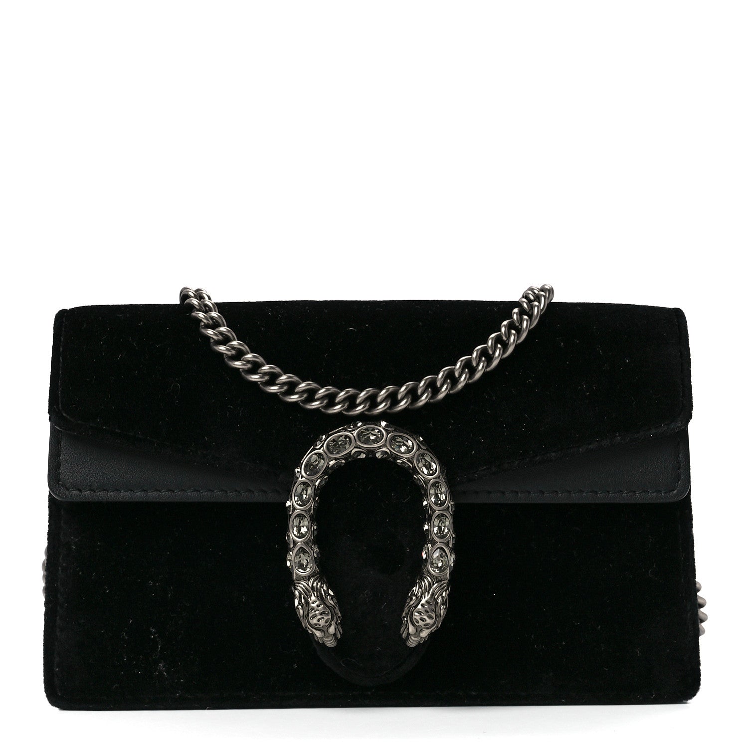 Gucci Velvet Super Mini Dionysus Shoulder Bag Black 1 of 10