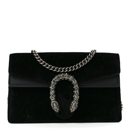 Gucci Velvet Super Mini Dionysus Shoulder Bag Black 1 of 10