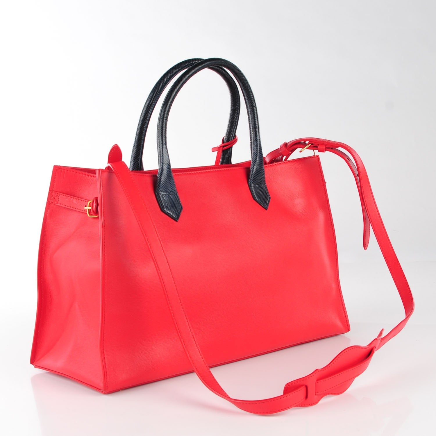 Balenciaga Karung Calfskin Padlock Nude Work S Top Handle Rouge Cherry 3 of 12