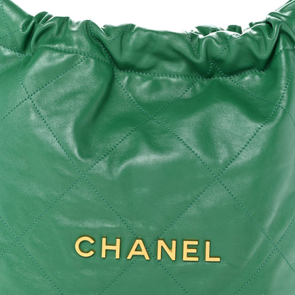 Chanel Shiny Calfskin Quilted Small Chanel 22 Green 9 of 14