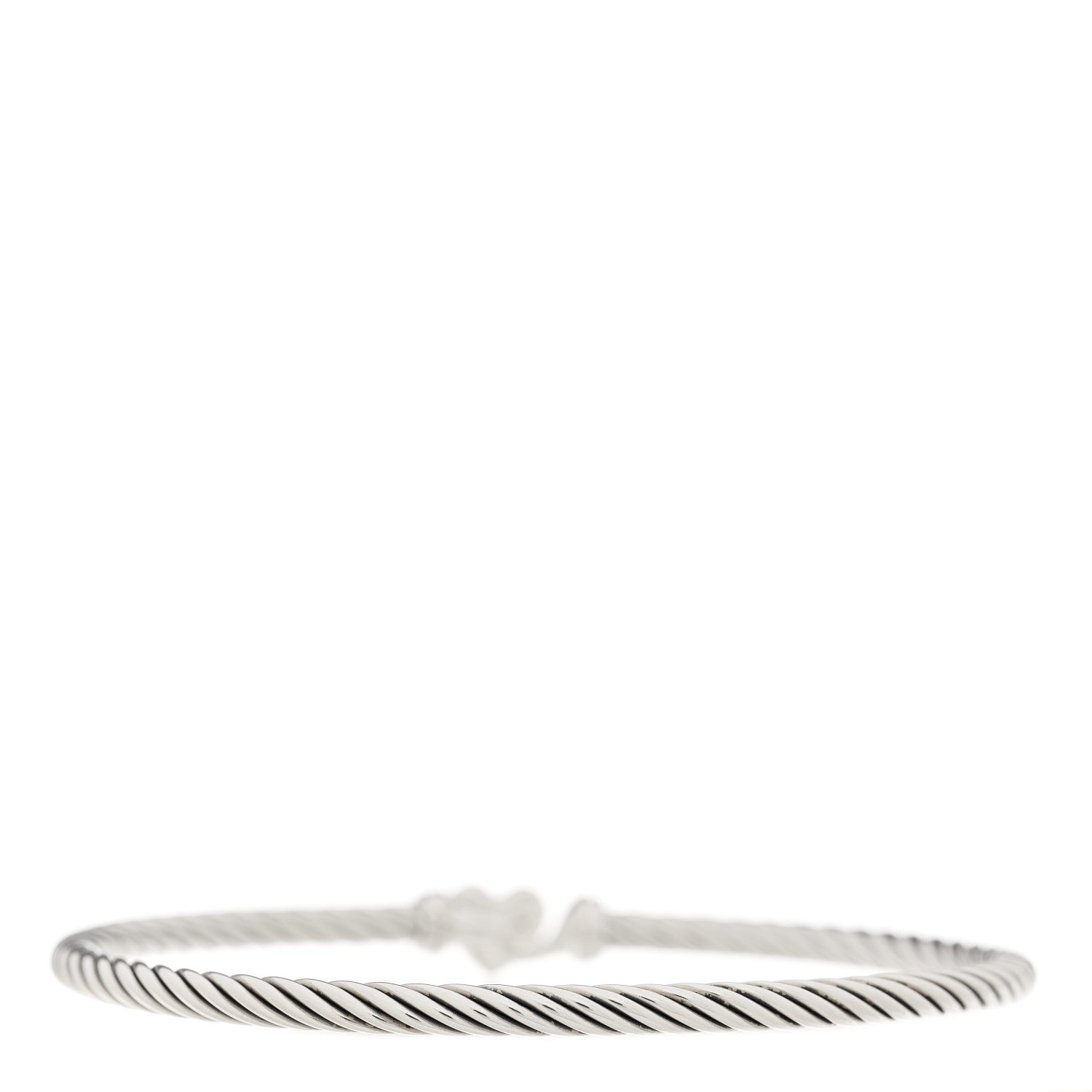 David Yurman Sterling Silver Diamond Cable Collectibles Heart Bracelet 2 of 3