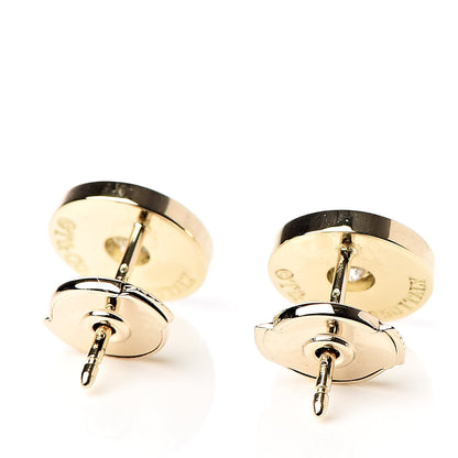 Tiffany 18K Yellow Gold Diamond 1837 Circle Earrings 3 of 4