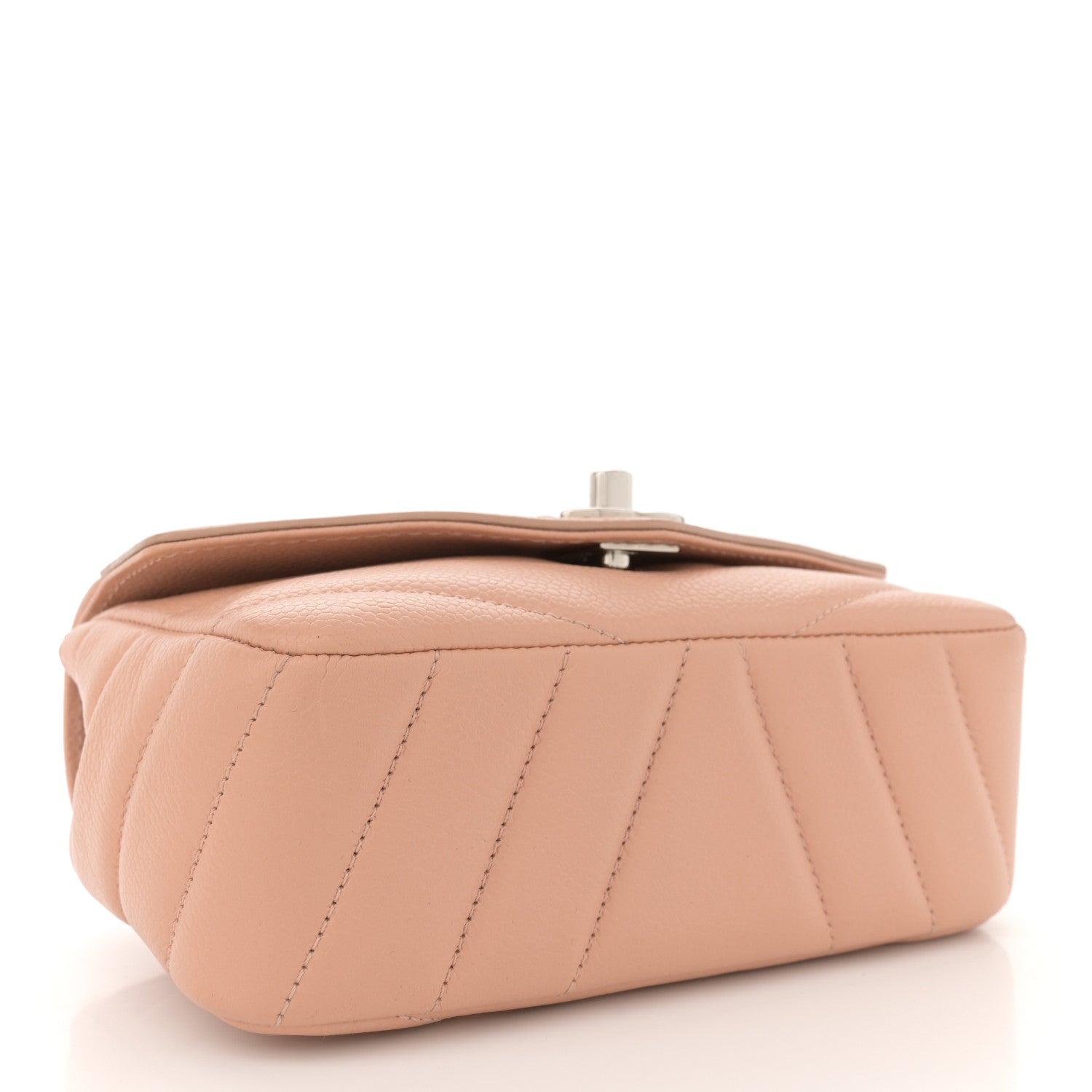 Chanel Caviar Chevron Quilted Small Single Flap Light Pink 4 of 10