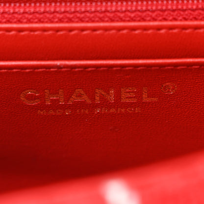 Chanel Tweed Quilted Mini Rectangular Flap White Red 6 of 13