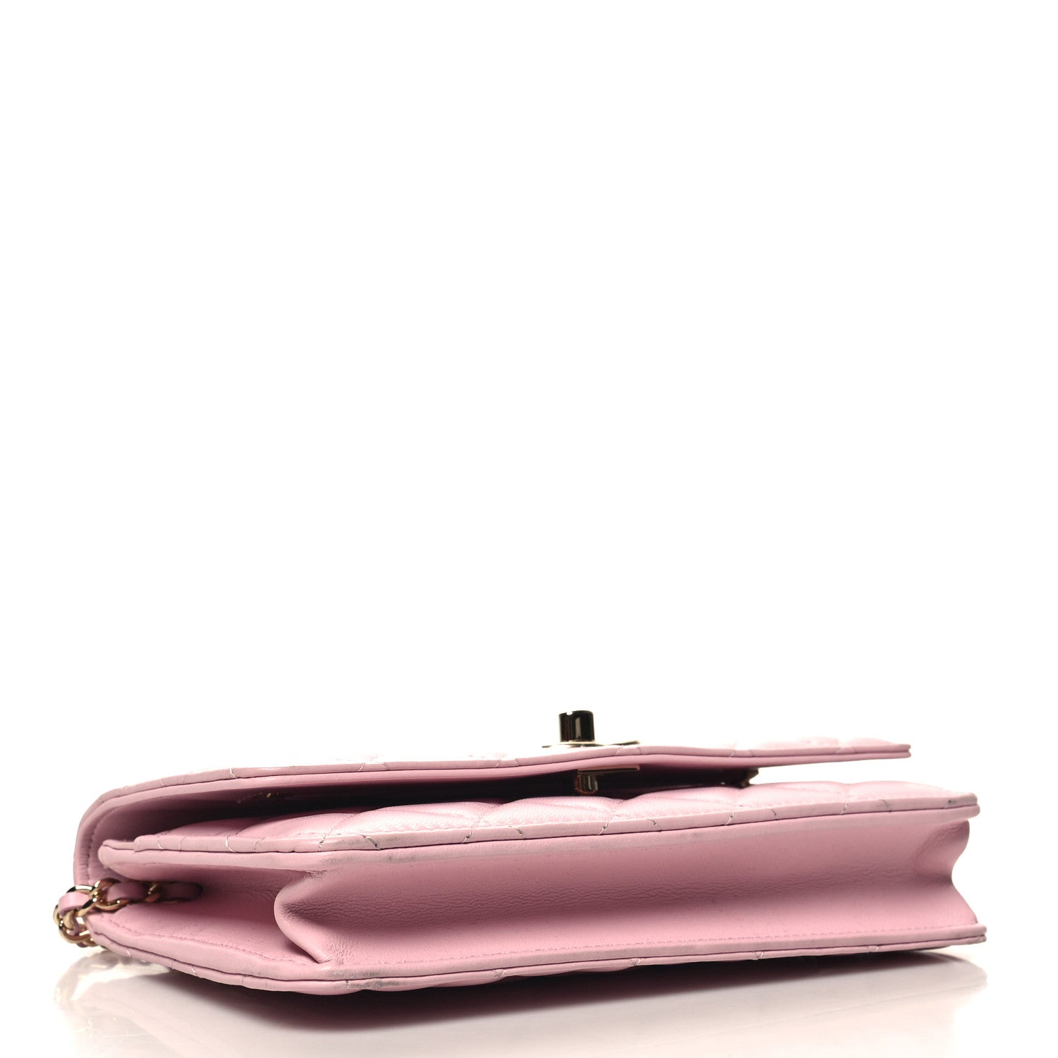 Chanel Lambskin Quilted Pearl Top Handle Wallet On Chain WOC Light Pink 4 of 11