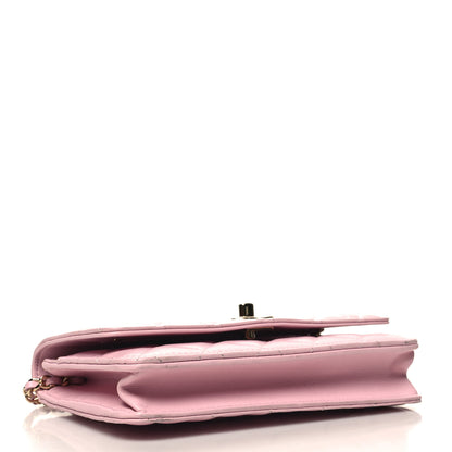 Chanel Lambskin Quilted Pearl Top Handle Wallet On Chain WOC Light Pink 4 of 11