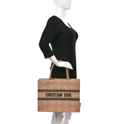 Christian Dior Raffia Cannage Medium Book Tote Natural 2 of 9